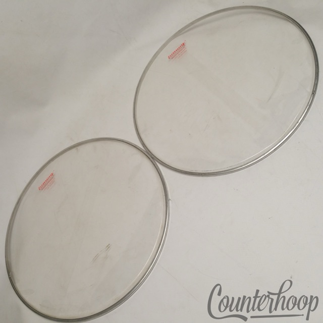 Ludwig 2x 16" CS-Snare Drum Resonant Heads 70s Vintage Clear WeatherMaster USA* — main photograph
