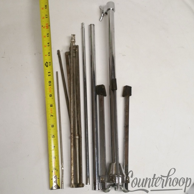 Pearl Vintage 60s Japan Flat-Base Cymbal Stand Tripod Base +Middle Tube +Stand* — main photograph