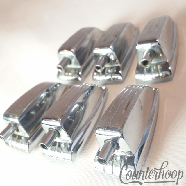 Ludwig 6x Bass Drum/Floor Tom Lugs Vintage Chrome Long Swivel Classic 60s* — main photograph