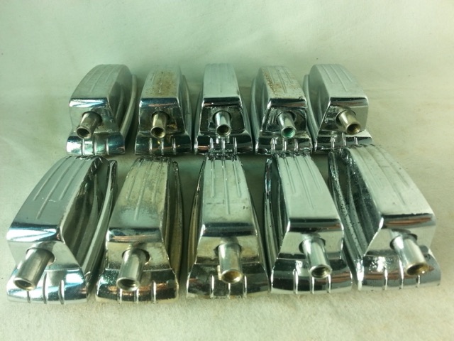 Ludwig 10x Bass Drum/Floor Tom Lugs Vintage Chrome Long Swivel Classic 60s G* — main photograph