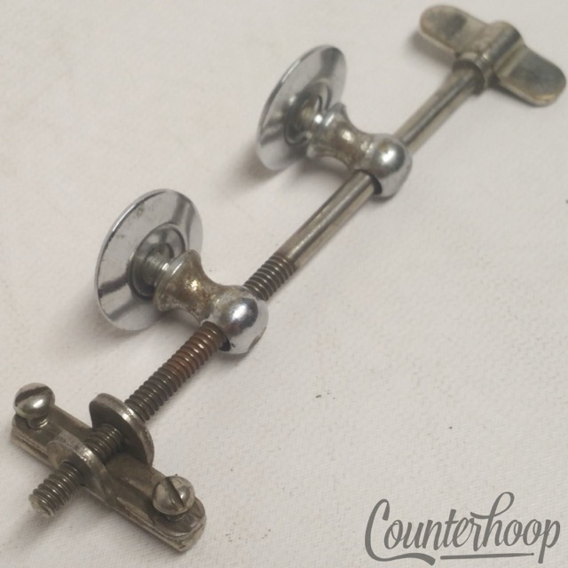Leedy Snare Drum Strainer 2-Eyelet 4 5/16"Nickel Vintage 20s Marching Parade USA — main photograph