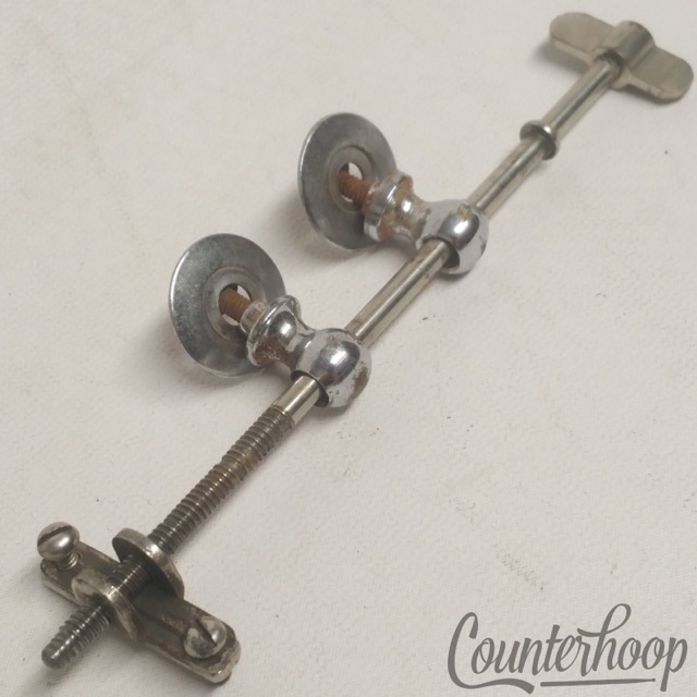 Leedy Snare Drum Strainer 2-Eyelet 4 7/8" Nickel Vintage 20s Marching Parade USA — main photograph