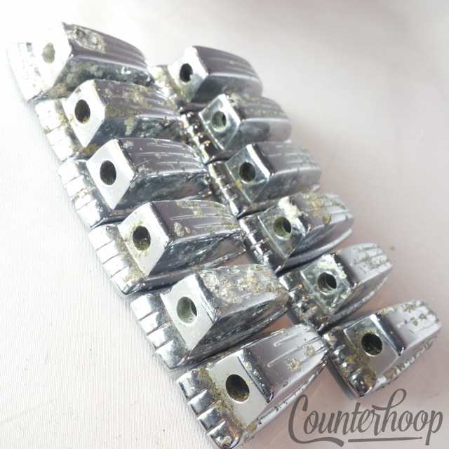 Ludwig 10x Bass Drum/Floor Tom Lugs Casings Parts Vintage Chrome Classic 60s — main photograph