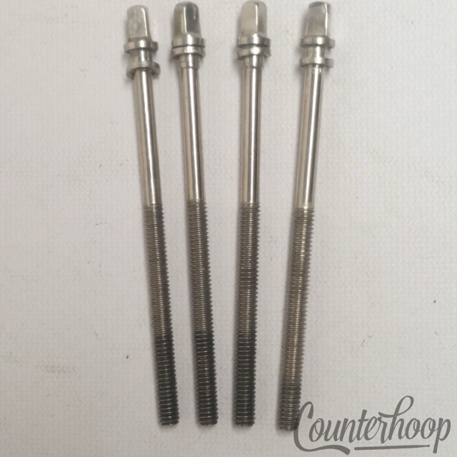 Leedy&Ludwig 4x 3 5/8" Tension T-Rods Floor Tom / Snare Drum Vintage 40s Nickel — main photograph