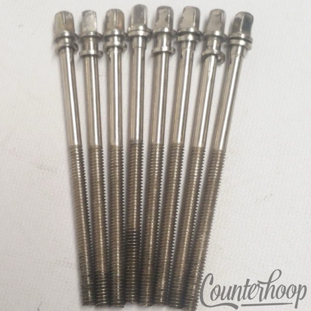 Leedy&Ludwig 8x 3 5/8" Tension T-Rods Floor Tom / Snare Drum Vintage 40s Nickel — main photograph