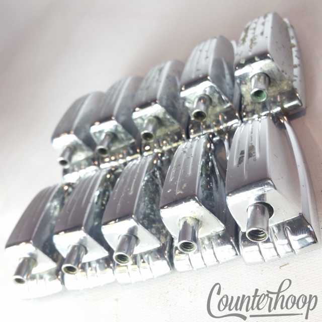 Ludwig 10x Bass Drum/Floor Tom Lugs Vintage Chrome Long Swivel Super Classic 60s — main photograph