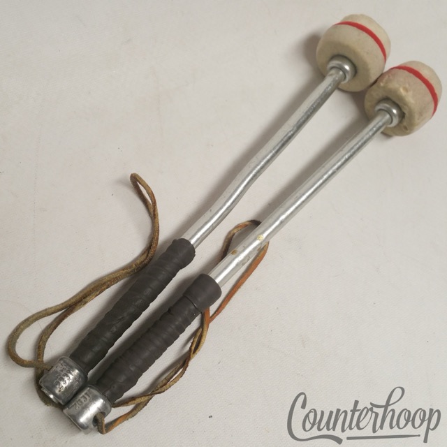 Ludwig 2x 2331 Bass Drum Mallets Marching Aluminum Pair Vintage 60s Percussion — main photograph