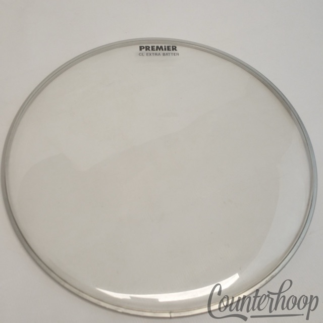 Premier 13" Tom Drum Head Clear CL Extra Batter Vintage 80s UK England — main photograph