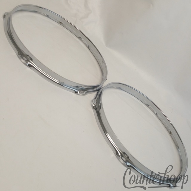 Pearl 2x 12" Tom Drum Rims/Hoops 6-Hole Batter/Resonant Set Triple Flange Chrome — main photograph