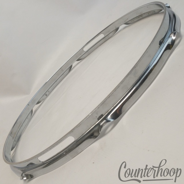 Pearl 15" Snare Drum Resonant Side Hoop 8-Lug Marching Chrome Vintage 70s USA — main photograph