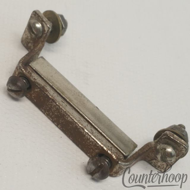 Leedy Snare Drum Butt Plate 1 7/8" Nickel Plating Square Bar Clamp Vintage 30s* — main photograph