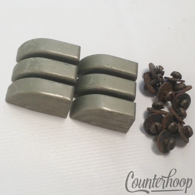 Leedy 6x Beavertail Tom/Snare Drum Lugs Nickel No-Tab Elkhart,IN USA 40s-50s OG — main photograph
