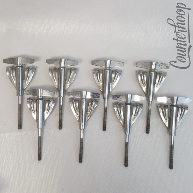 Ludwig 8x Bass Drum Tension T-Rods+Claws Standard Chrome Vintage 60s-70s USA* — main photograph
