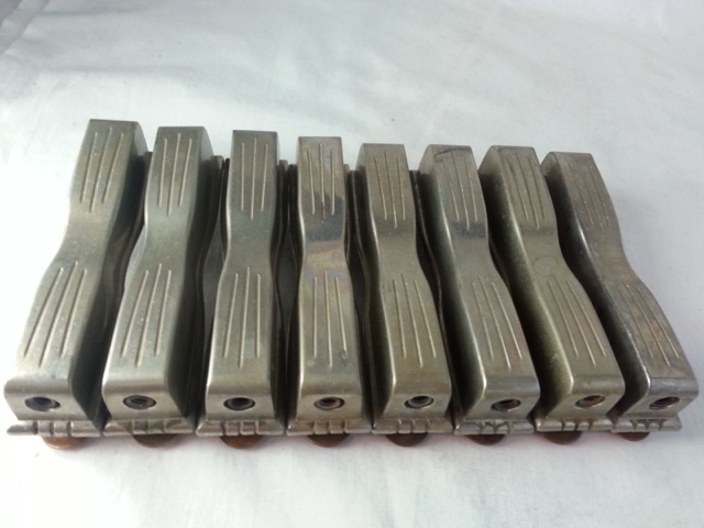 Ludwig WFL 8x Bow-Tie Bass Drum Lugs Nickel 50s/60s Vintage Bowtie Club-Date USA — main photograph