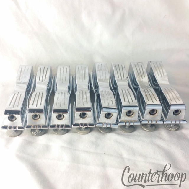 Ludwig WFL 8x Bow-Tie Bass Drum Lugs Chrome 50s/60s Vintage Bowtie Club-Date VG — main photograph