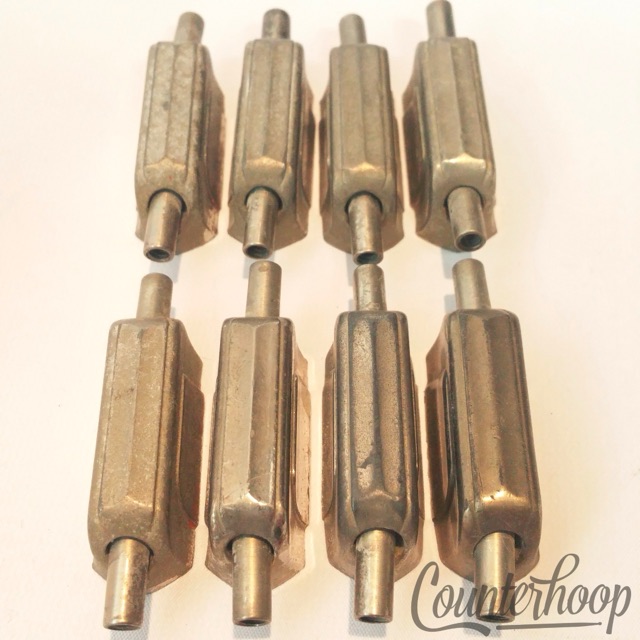 Ludwig WFL 8x Pre-Imperial Snare Drum Lugs Nickel Vintage 30s/40s 1st Gen USA* — main photograph