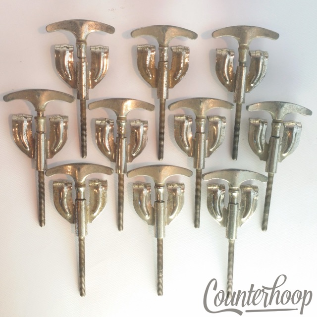 Ludwig WFL 10x Bass Drum Tension Rods+Claws Nickel Vintage Classic Hardware 30s — main photograph