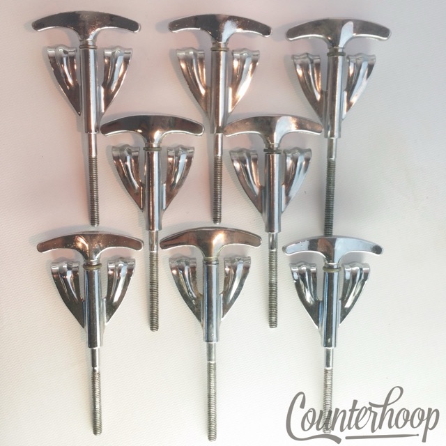 Ludwig 8x Bass Drum Tension T-Rods+Claws Chrome Vintage 60s Super Classic USA* — main photograph