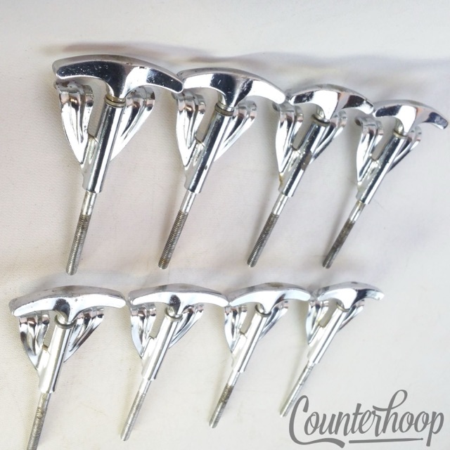 Ludwig 8x Bass Drum Tension T-Rods+Claws Super Classic Chrome USA Vintage 60s* — main photograph