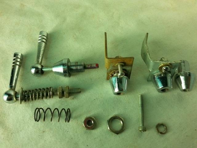 Ludwig Baseball-Bat Muffler Parts Hardware Lot Vintage 60s Chrome Snare/Tom Drum — main photograph