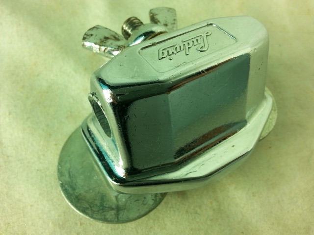 Ludwig Tom Drum / Bass Spur / Cymbal Arm Mount Vintage Chrome Wing-Nut 60s VG* — main photograph