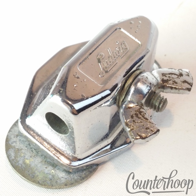 Ludwig Tom Drum / Bass Spur / Cymbal Arm Mount Vintage Chrome Wing-Nut 60s VG* — main photograph