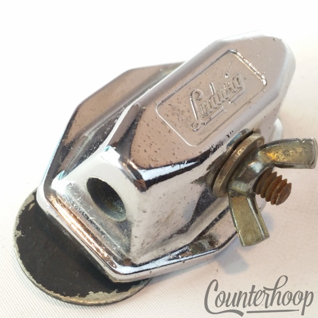 Ludwig Tom Drum / Bass Spur / Cymbal Arm Mount Vintage Chrome Wing-Nut 60s VG* — main photograph