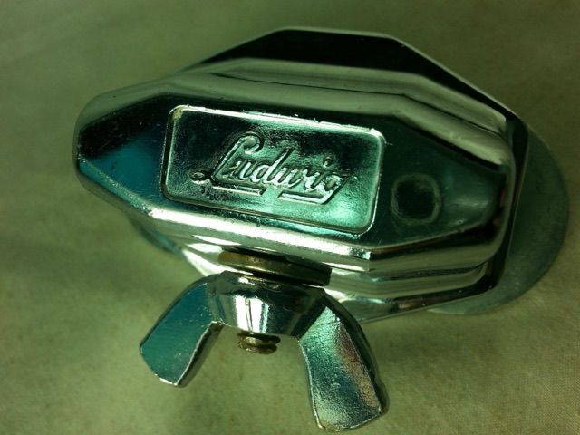 Ludwig Tom Drum / Bass Spur / Cymbal Arm Mount Chrome Wing-Nut Vintage 60s VG+* — main photograph