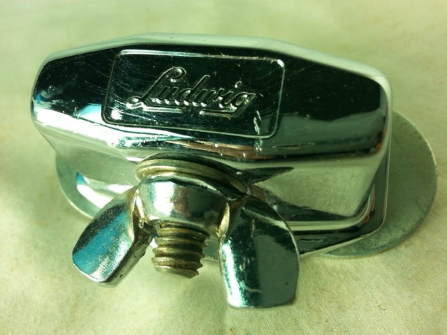 Ludwig Tom Drum/Bass Spur/Cymbal Arm Mount Chrome Fat Wing-Nut Vintage 60s VG+* — main photograph