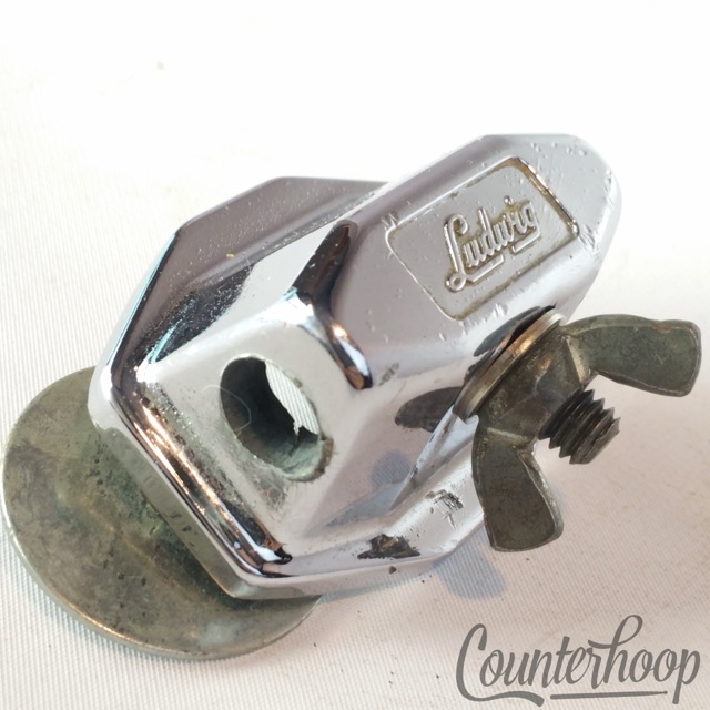 Ludwig Tom Drum/Bass Spur/Cymbal Arm Mount Chrome Fat Wing-Nut Vintage 60s VG+* — main photograph