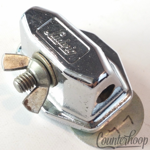 Ludwig Tom Drum/Bass Spur/Cymbal Arm Mount Chrome Fat Wing-Nut Vintage 60s USA* — main photograph