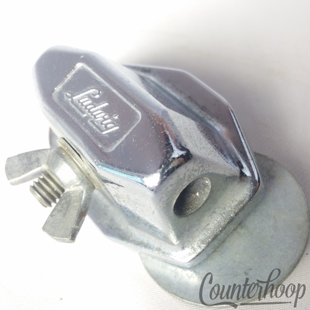 Ludwig Tom Drum/Bass Spur/Cymbal Arm Mount Chrome Vintage 60s USA Wing-Nut Parts — main photograph