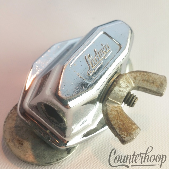 Ludwig Tom Drum/Bass Spur/Cymbal Arm Mount Chrome Thin Wing-Nut Vintage 60s USA — main photograph
