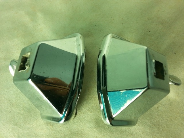 Ludwig Bass Drum Spur Mounts 3/8"Square Legs Spikes Classic Chrome Vintage 70s* — main photograph