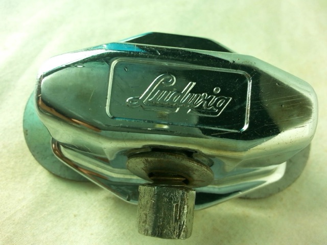 Ludwig Tom Drum/Bass Spur/Cymbal Arm Mount Chrome Hex-Nut Thick Vintage 60s-70s — main photograph