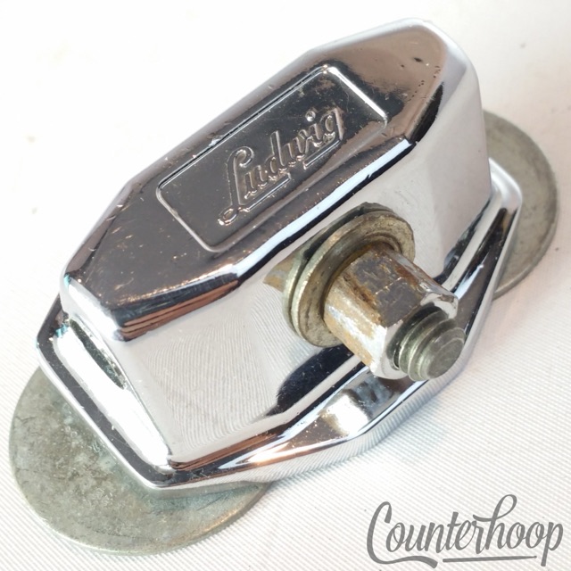 Ludwig Tom Drum/Bass Spur/Cymbal Arm Mount Chrome Hex-Nut Thick Vintage 60s-70s — main photograph