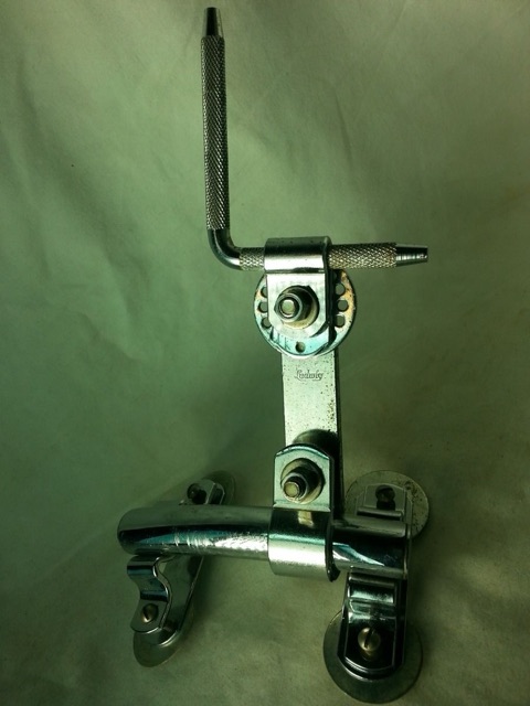 Ludwig Rail Mount Bass Drum 4-hole L-Arm Super Classic Vintage 60s Script Chrome — main photograph