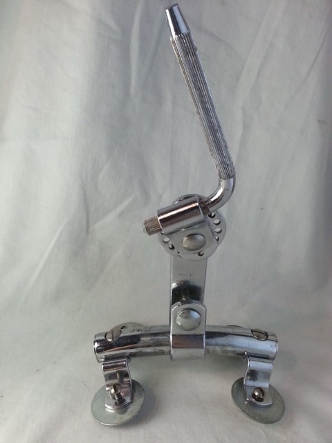 Ludwig Rail Mount Bass Drum 4-hole L-Arm Super Classic Vintage 60s Script Chrome — main photograph