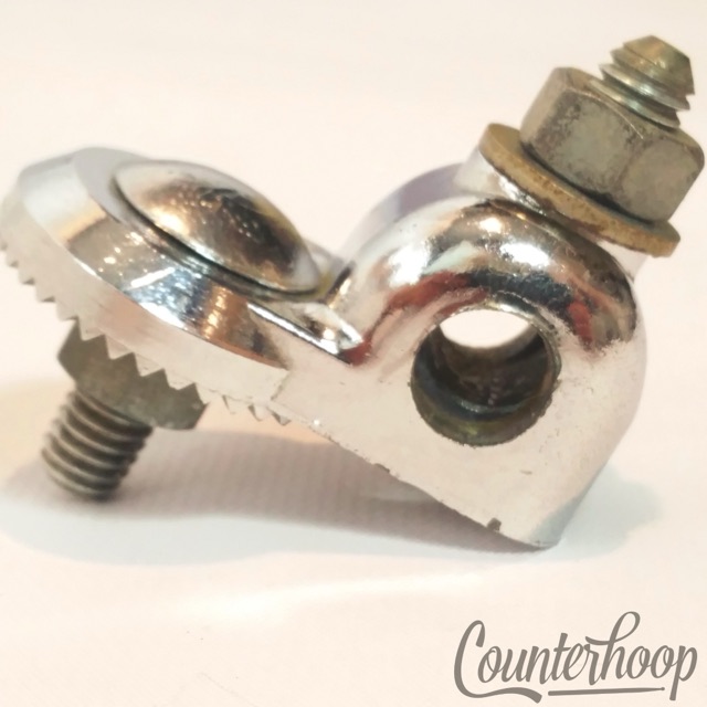 Ludwig Tom Mount L-Arm Receiver Swivel Post Ratchet Part Chrome Vintage 60s-70s — main photograph
