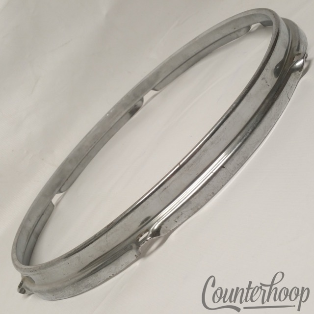 Pearl 14" Stick-Saver Snare/Tom Drum Rim/Hoop Triple Flange Chrome 6-Lug Vintage — main photograph