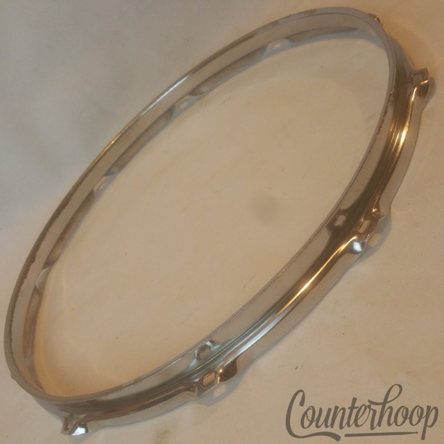 Ludwig 14" Supraphonic Snare Drum Batter Rim/Hoop 10-Lug-Hole Chrome Vintage 60s — main photograph