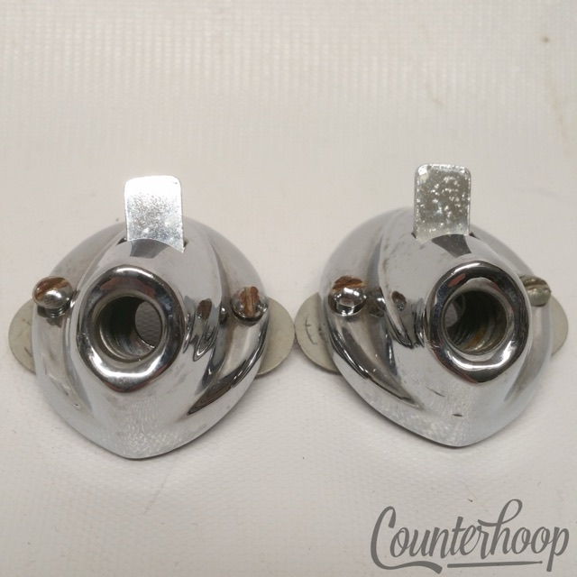 Premier Bass Drum Spur Mounts Spring-Loaded Push-Button Chrome Vintage 60s Elite — main photograph