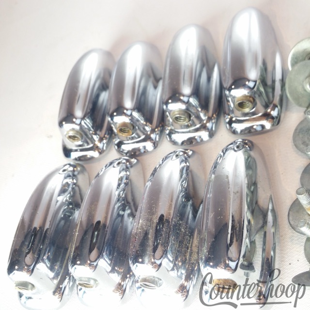 Slingerland 8x Bass Drum Lugs Chrome Sound King Vintage 60s-70s 3Ply Hex Screws — main photograph
