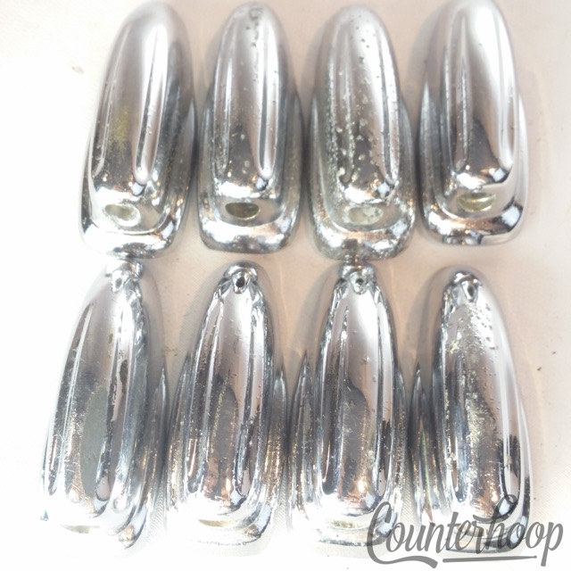 Slingerland 8x Bass Drum Lug Shells Chrome Sound King Niles USA Vintage 60s-70s — main photograph
