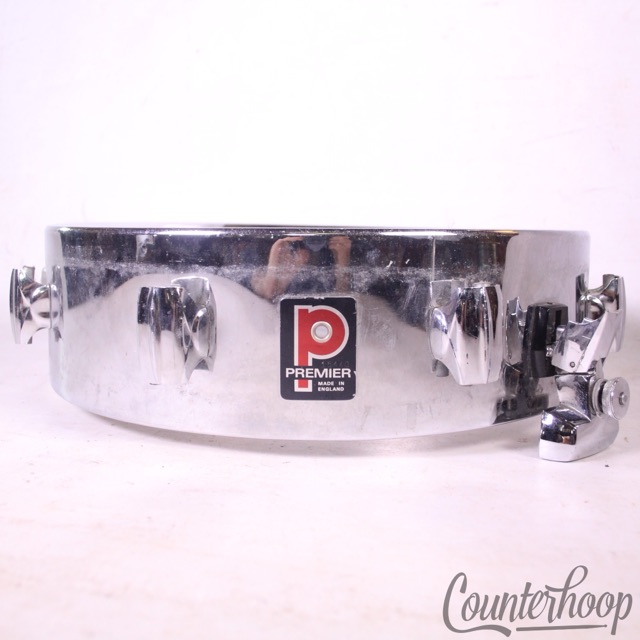 Premier 14x4" 2000 Model Snare Drum Chrome-Aluminum Shell Piccolo Vintage 70s UK — main photograph