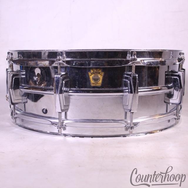 Ludwig Supraphonic 14x5" Snare Drum Red Felt 1964 USA Vintage 60s Keystone Badge — main photograph