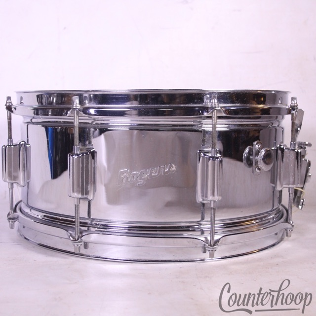 Rogers 14x6.5"COB Powertone Snare Drum RARE Deep Size Brass Fullerton Vintage70s — main photograph