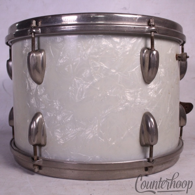 Slingerland 13x9"50s WMP Radio King Tom Drum NOB Brass Rims White Marine Pearl* — main photograph