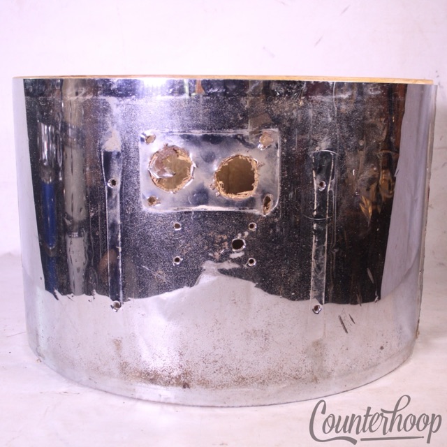 Premier 22x14" Bass Drum Shell 3Ply Baltic Birch Elite Vintage 70s Chrome Wrap* — main photograph