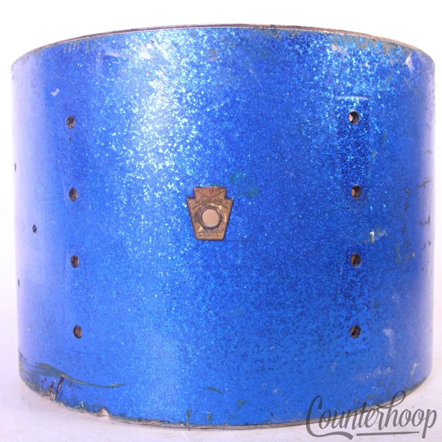 Ludwig 13x9" Blue Sparkle Tom Drum Shell Vintage 60s 3Ply Mahogany/Maple Classic — main photograph